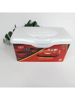 Huggies Wipes Empty Container Box Disney Cars Lightning McQueen Pop Up Red